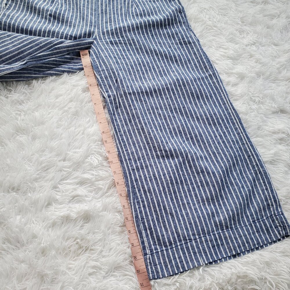 beachlunchlounge Linen Pants with Pockets - Blue and White Vertical Stripe - Picture 7 of 10